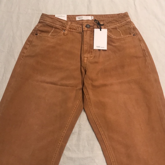 Piper and Scoot “Haylen” Mid Rise Crop Wide Leg Jeans Mustard/Rust 25 - Picture 8 of 16